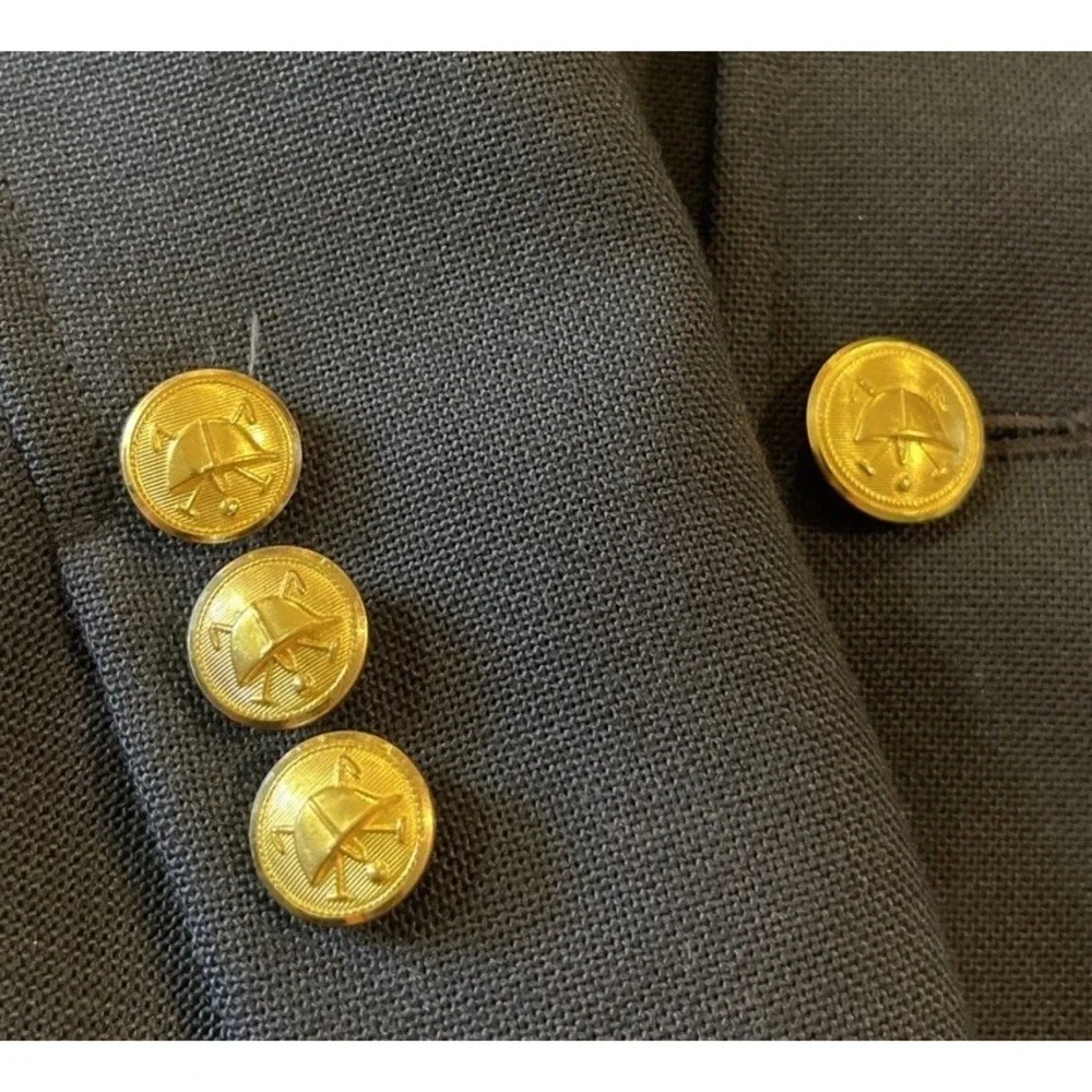 Polo Ralph Lauren Blazer Boys 20 Navy Blue Equestrian Gold Button Vintage Union‎